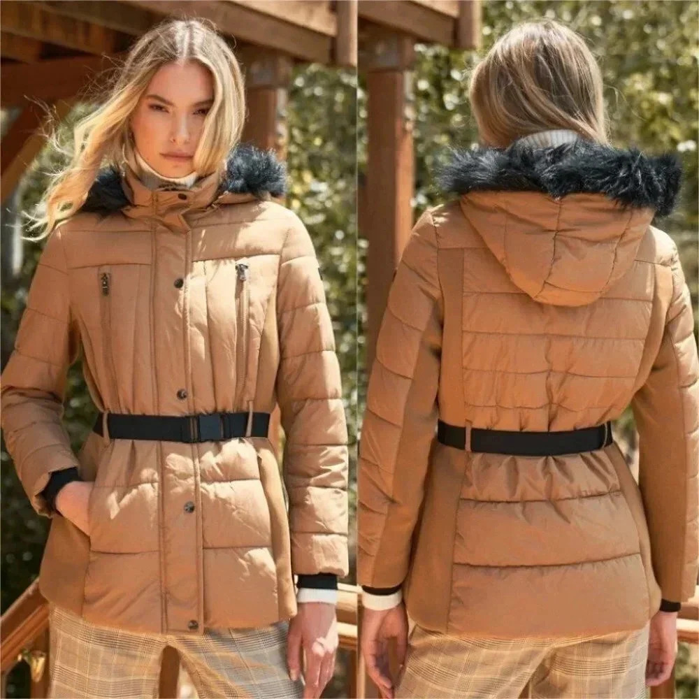Belted Puffer Jacket - Picture 1 of 6